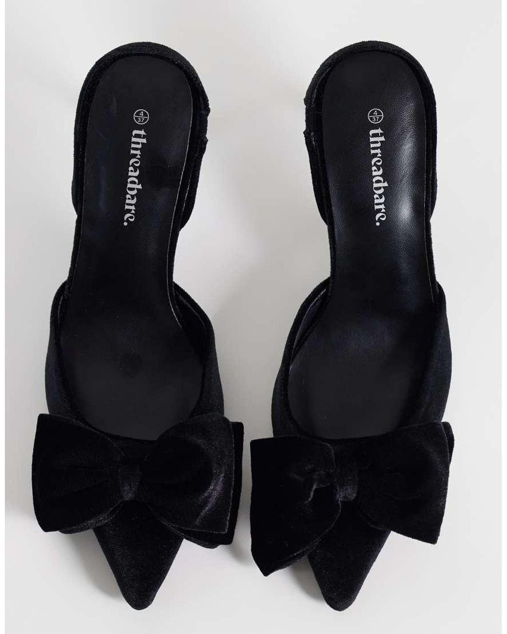 Threadbare Slingback-Hak Met Strik in het Black