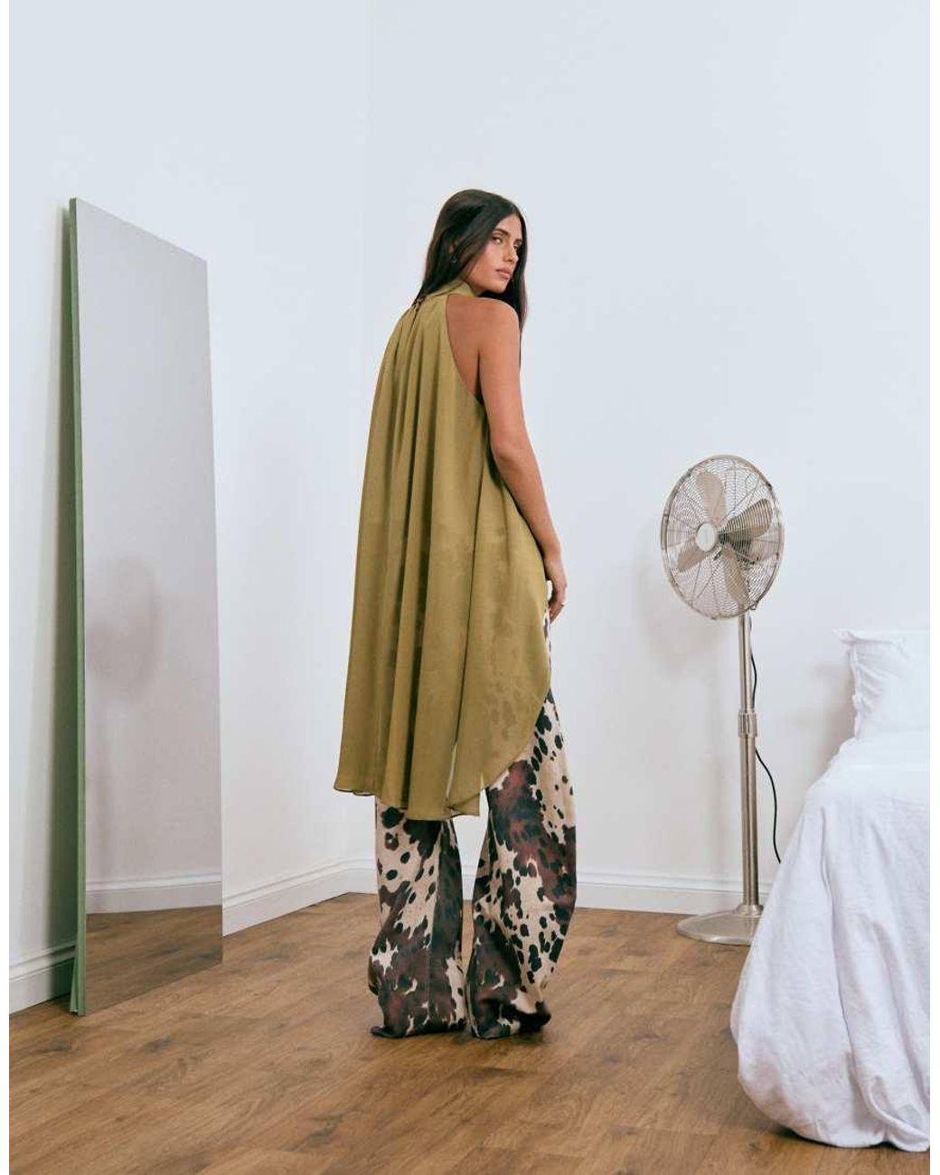 Lioness Blue Exclusive Gabriella Halterneck Chiffon Drape Top