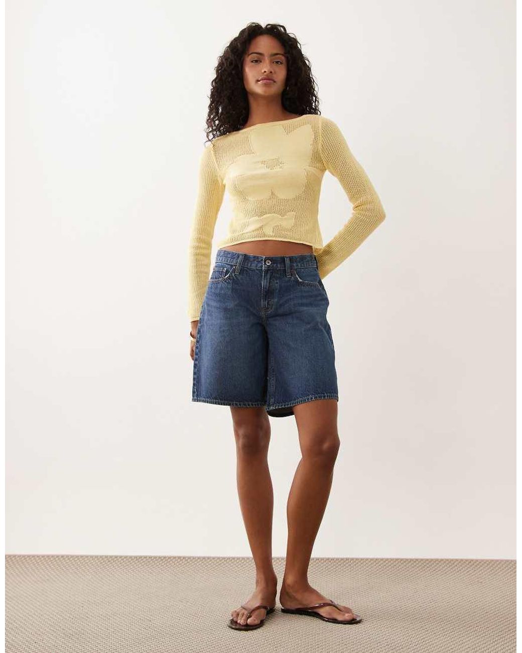 ASOS White Fine Knit Floral Top