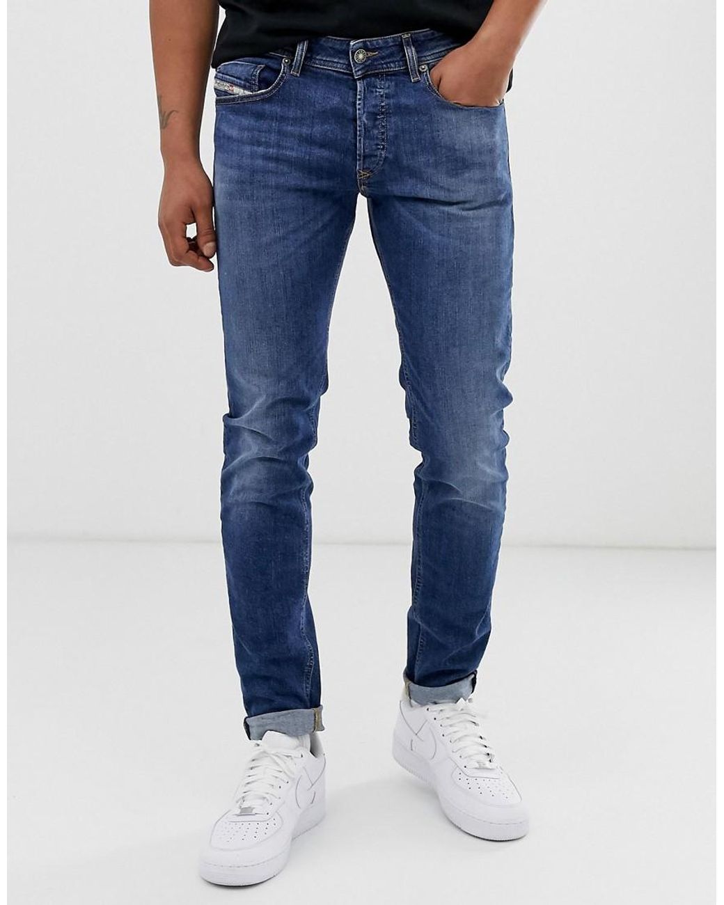 DIESEL Denim Sleenker X Stretch Skinny Fit Jeans in Blue for Men | Lyst