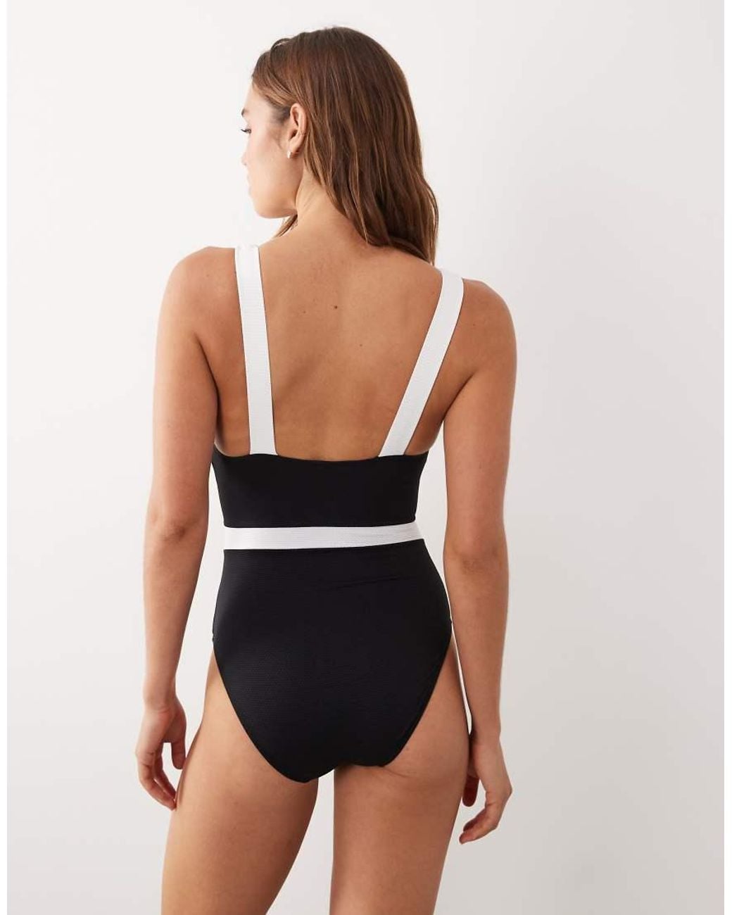 Accessorize Black Contrast Wrap Swimsuit