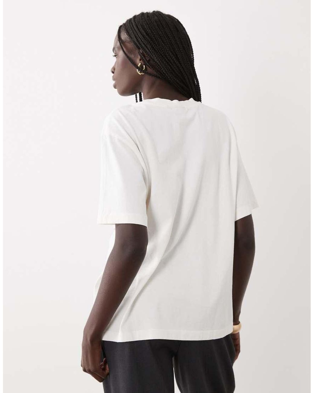 ASOS White Short Sleeve Oversized With Teeth Graphic Top