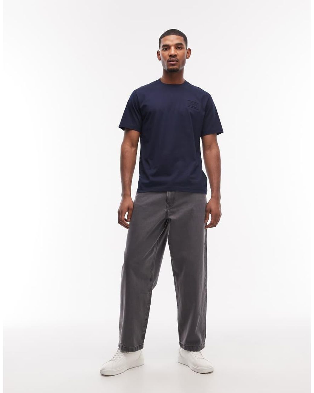Lacoste Blue Embossed Logo Relaxed Fit T-shirt for men