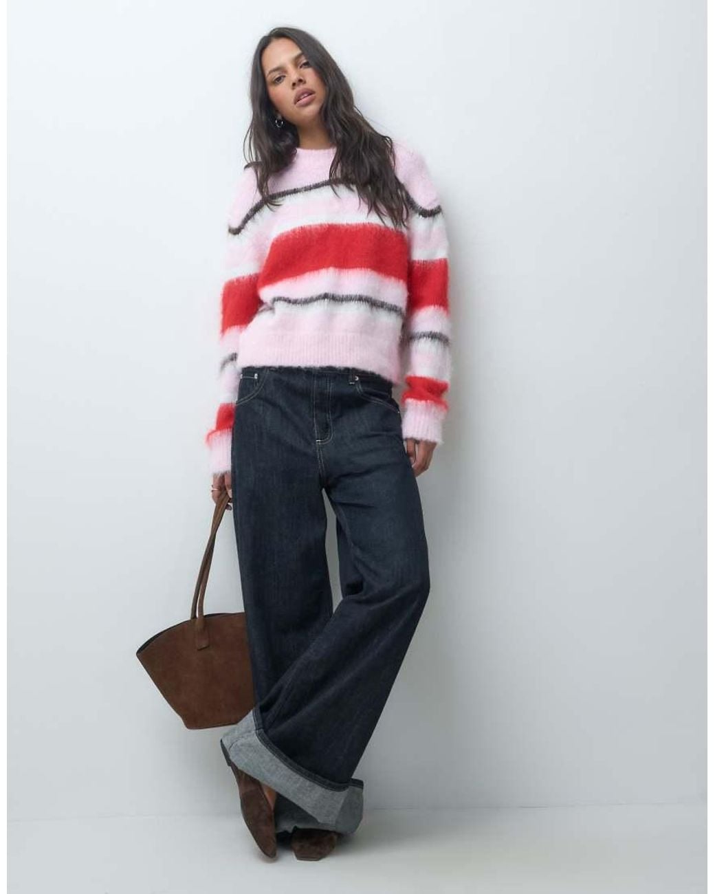 ASOS Red Crew Neck Boxy Jumper