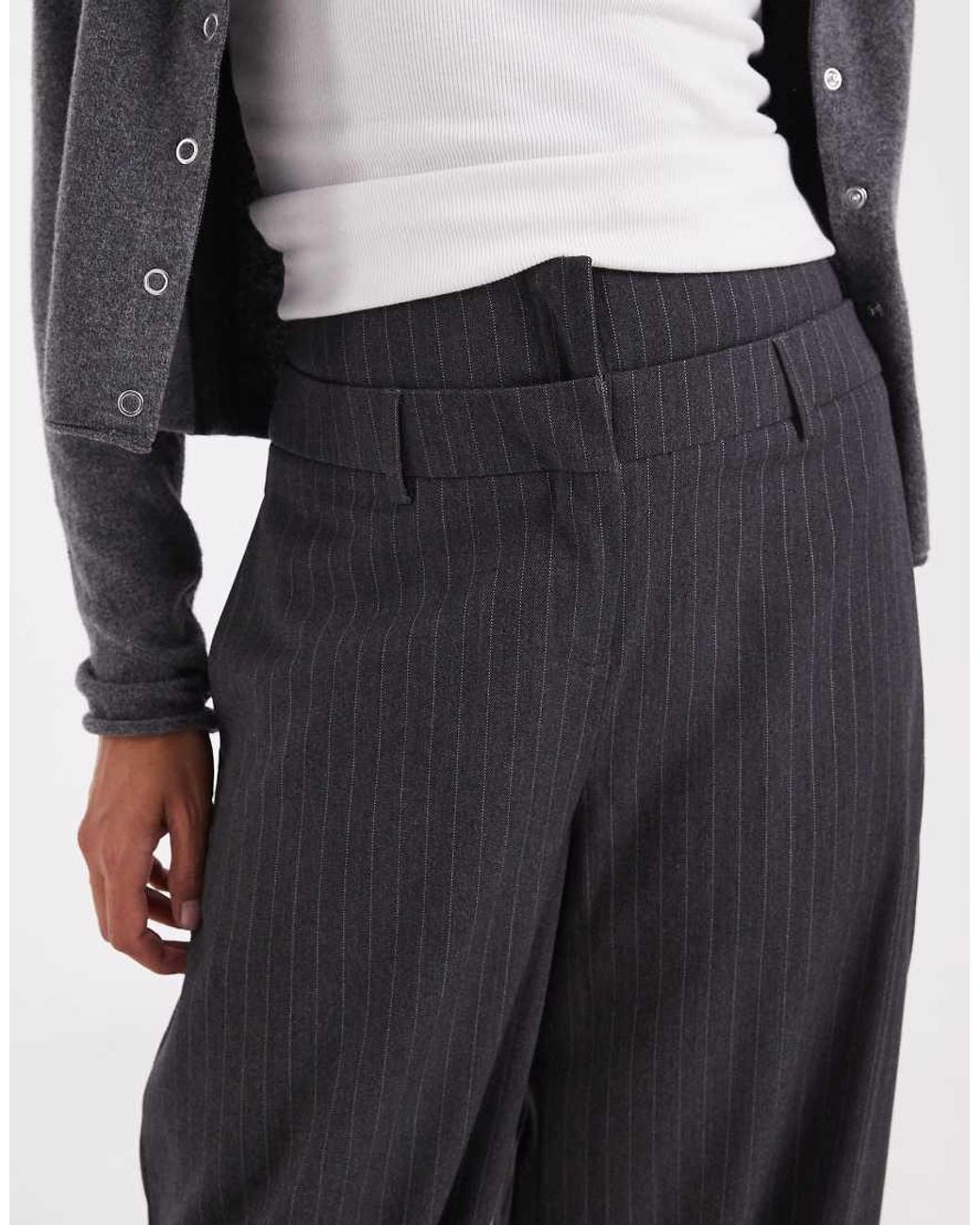 ASOS Blue Tailored Corset Waist Barrel Trousers