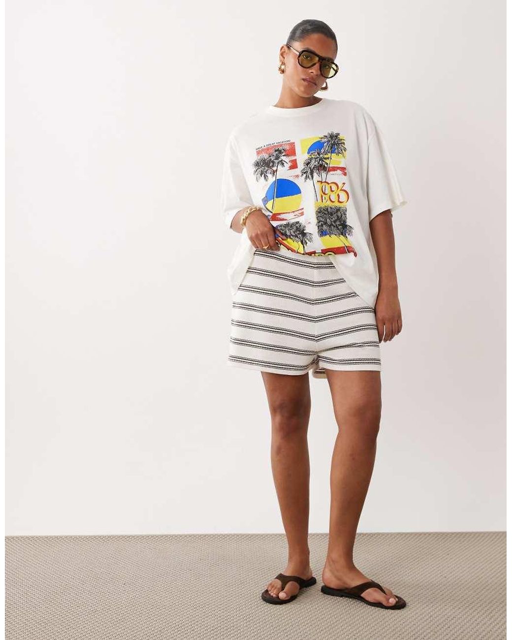 ASOS White Asos Design Curve Mini Short Co-Ord