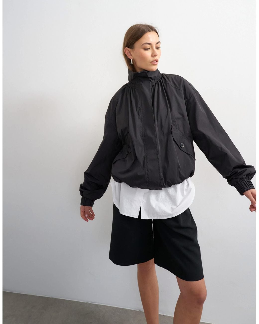 TOPSHOP Black Techy Windbreaker