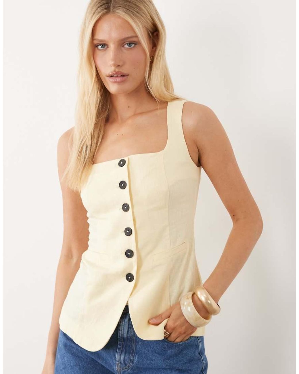 New Look Blue Strappy Waistcoat