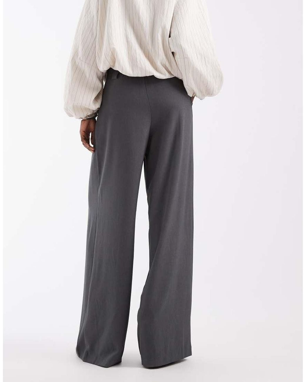 ONLY White Wide Leg Tailored Trousers