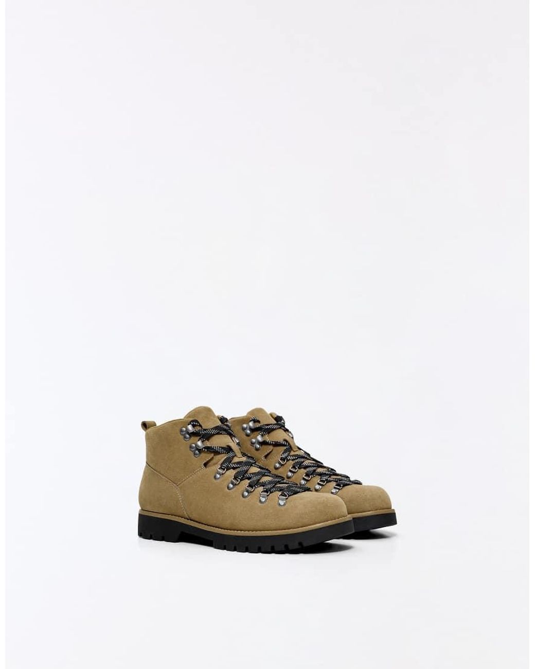 Bershka White Casual Hiking Ankle Boots for men