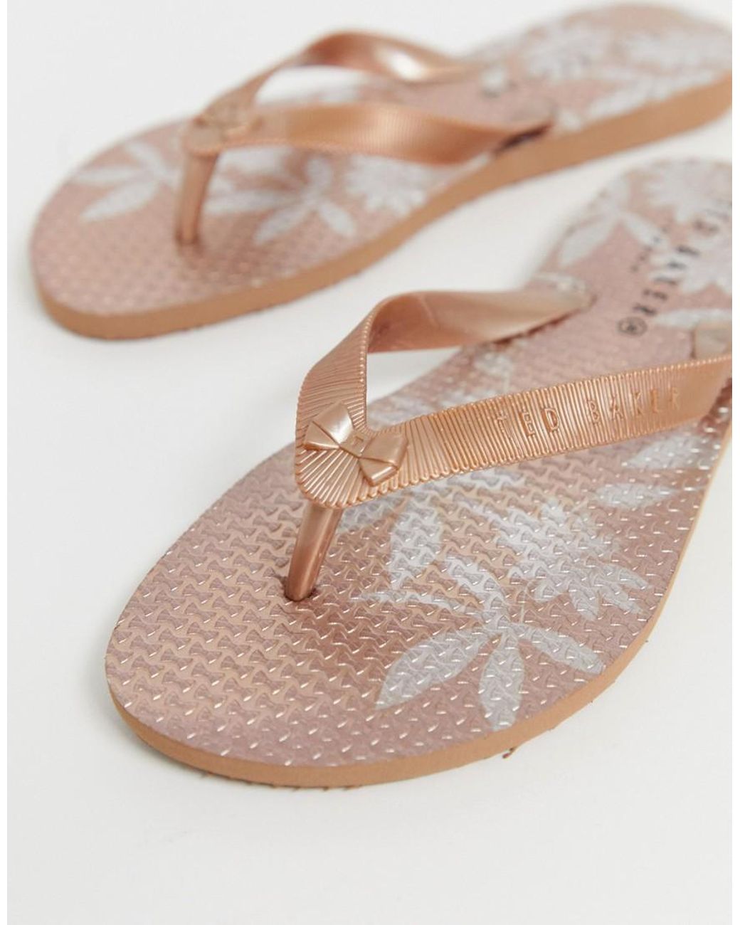 rose gold ted baker flip flops