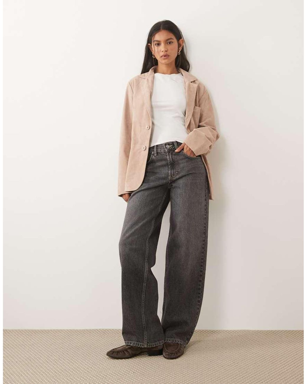 Barney's Originals White Goat Suede Blazer Jacket