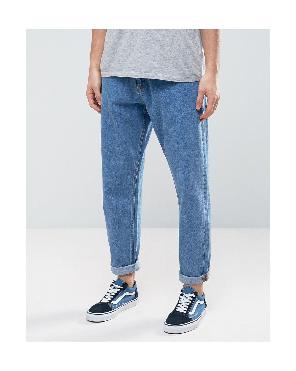 Retro tapered jeans in mid auth ASOS Damen Kleidung Hosen & Jeans Jeans Tapered Jeans 