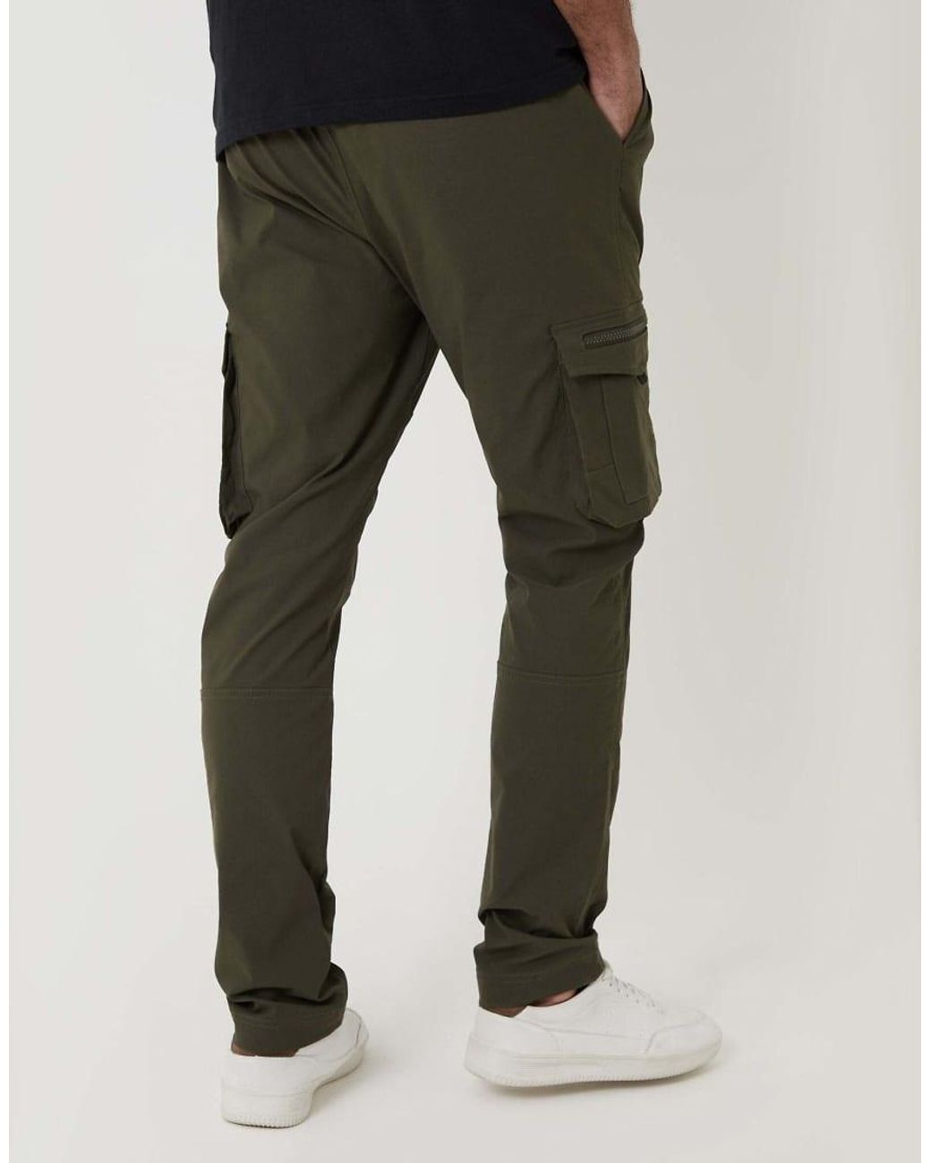 Threadbare Blue Slim Fit Stretch Cargo Trousers for men