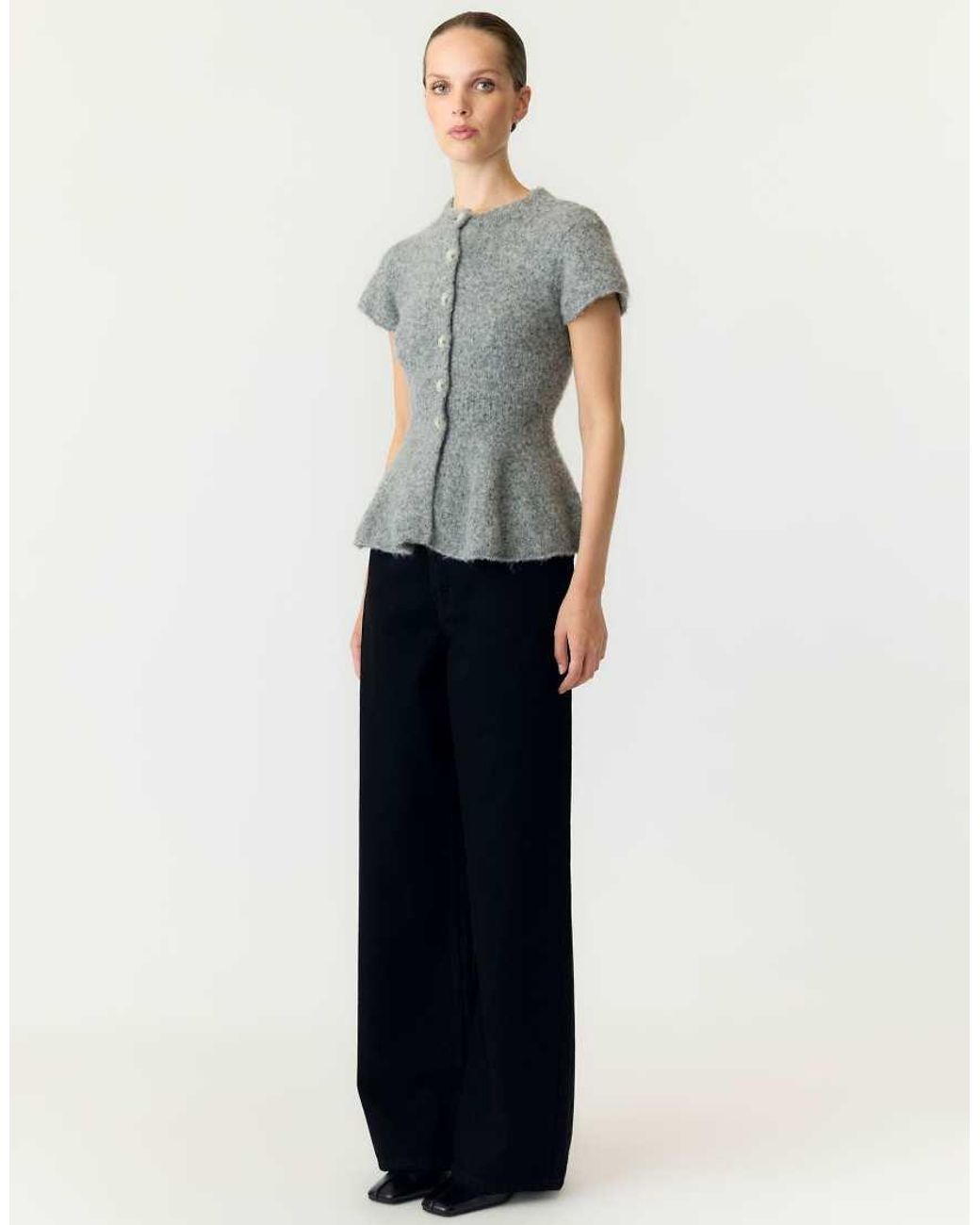 Y.A.S Gray Knitted Cardigan
