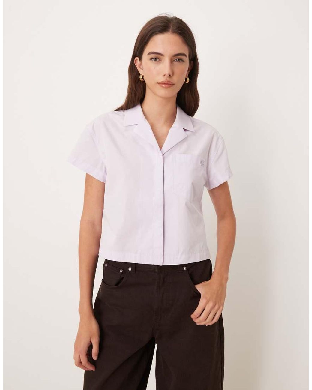 Calvin Klein White Boxy Cotton Poplin Shirt
