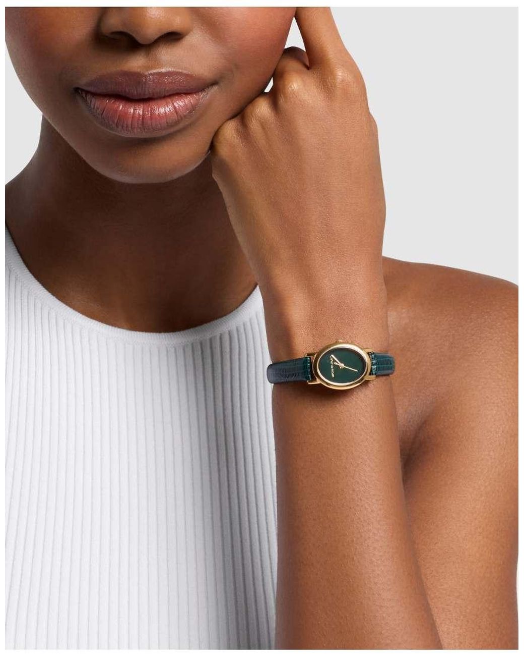 Michael Kors Green Maude Three-Hand Leather Watch