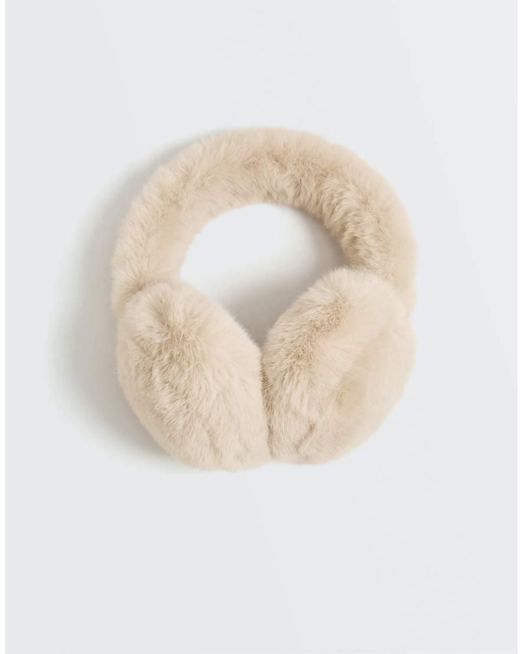 Oysho White Faux Fur Earmuffs