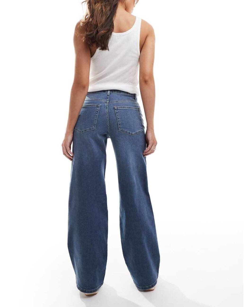 ONLY Blue Madison High Waist Wide Leg Jeans