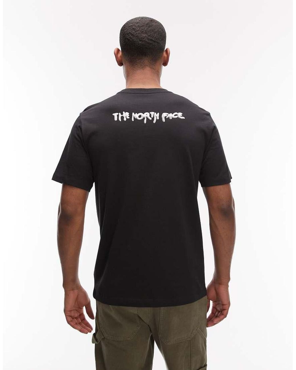 The North Face Black Liquid Logo Back Print T-shirt for men