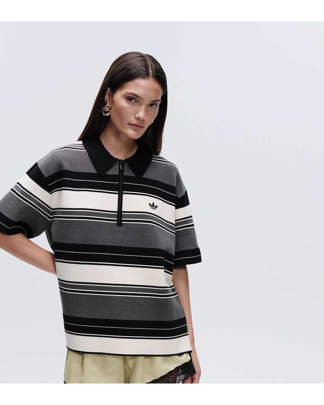 adidas Originals x ASOS Black Oversized Knitted Polo Shirt