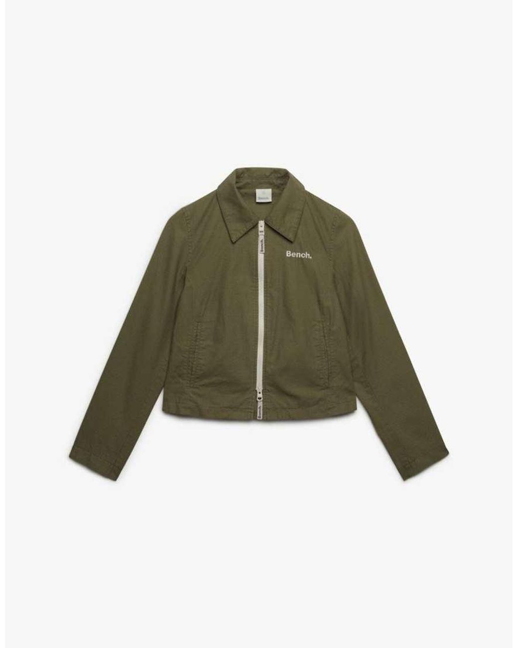 Bench x Superdry & Co Green Double Zip Collar Ripstop Jacket