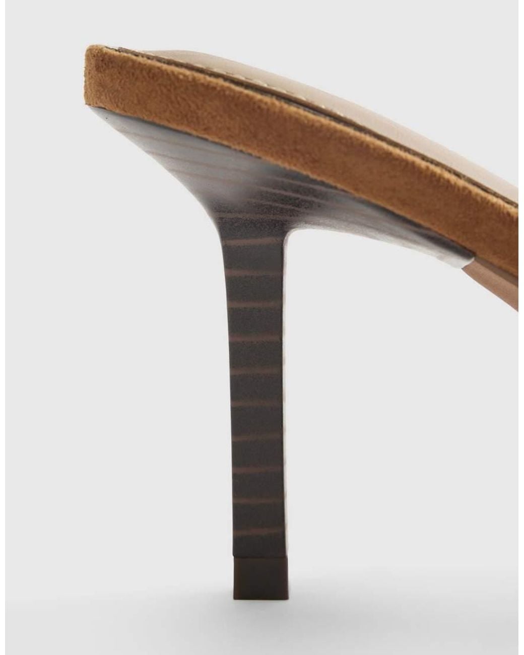 River Island Natural Mule Heeled Sandals