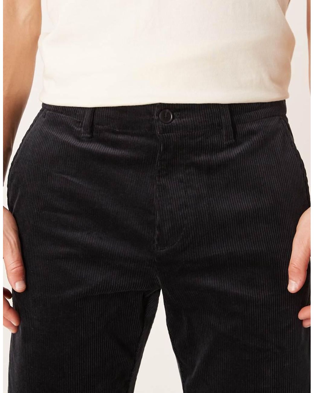 Mango Blue Tapered Cord Trousers for men