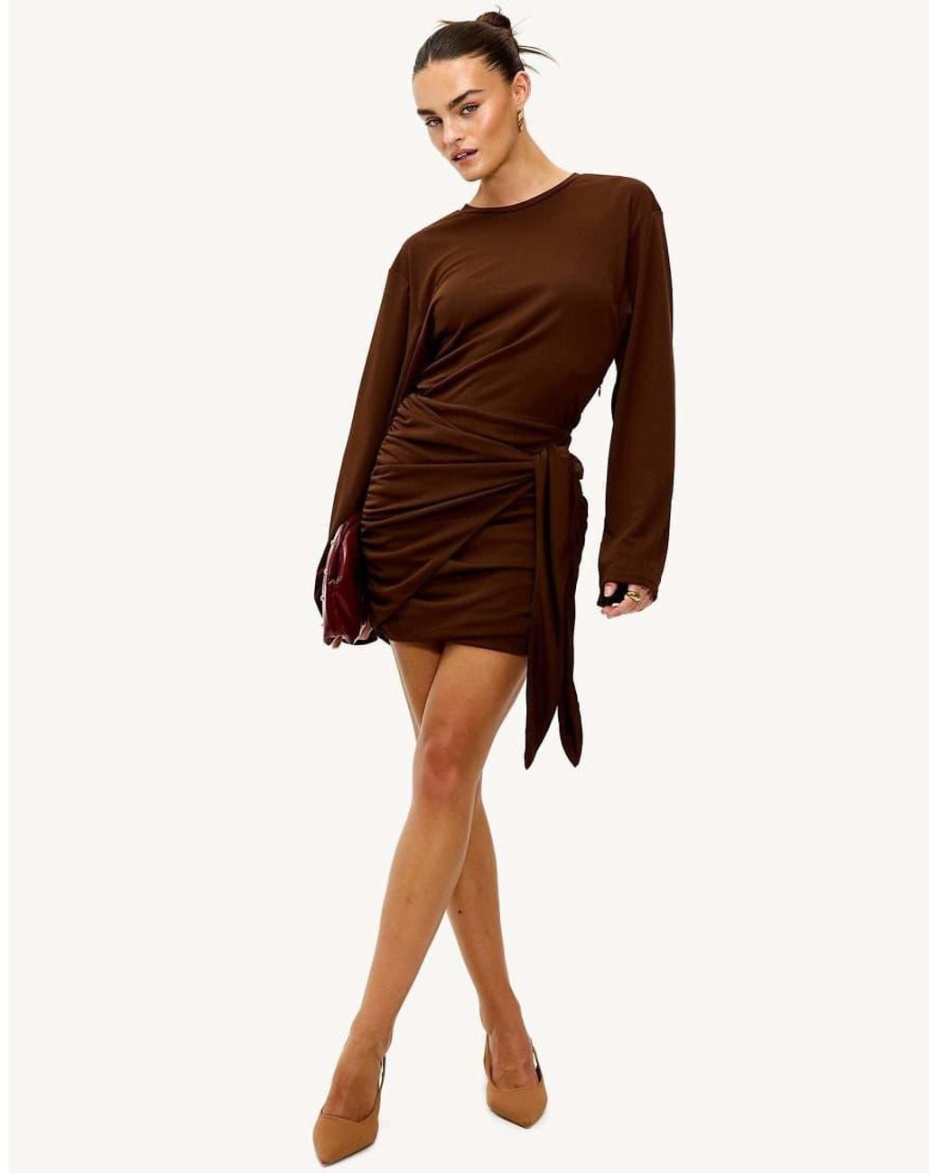 Loavies Brown The Air We Breathe Mini Dress