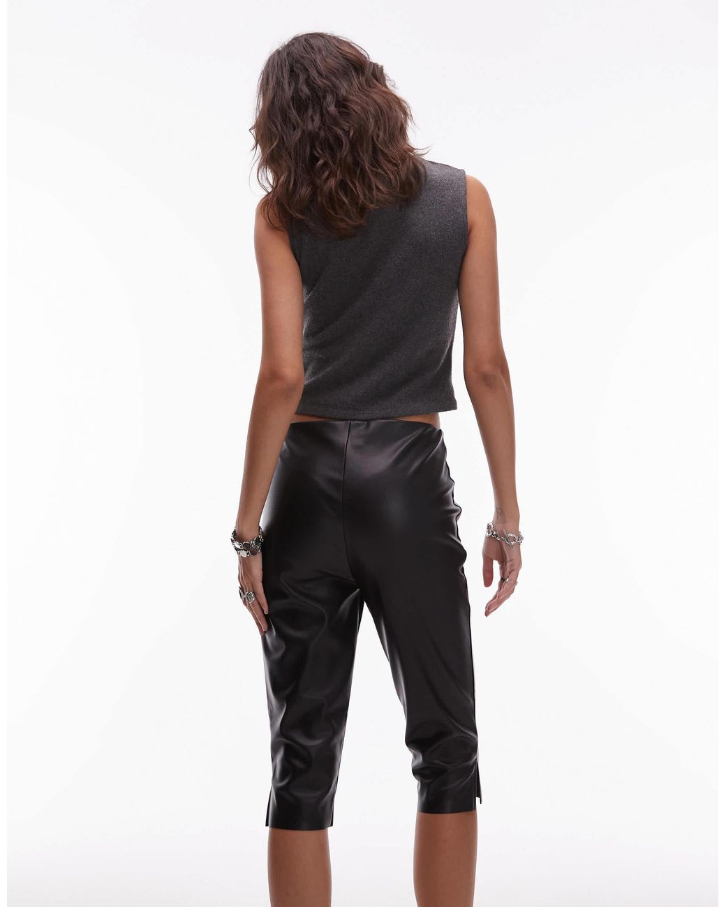 ASOS Black Pu Capri