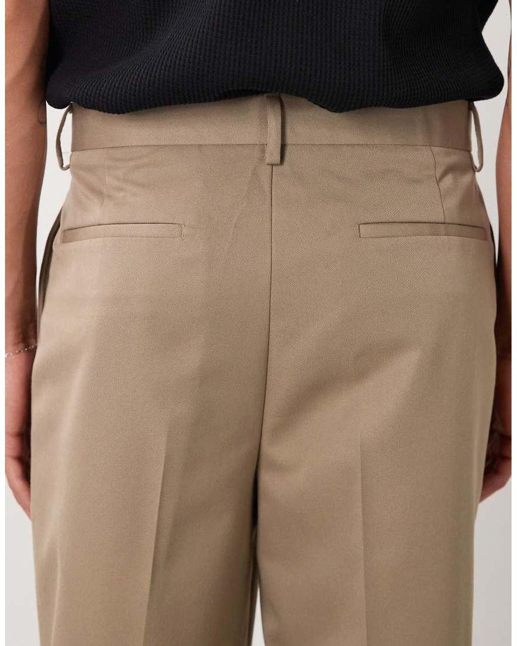ASOS Green Tailored Double Pleated Wide Leg Trousers for men