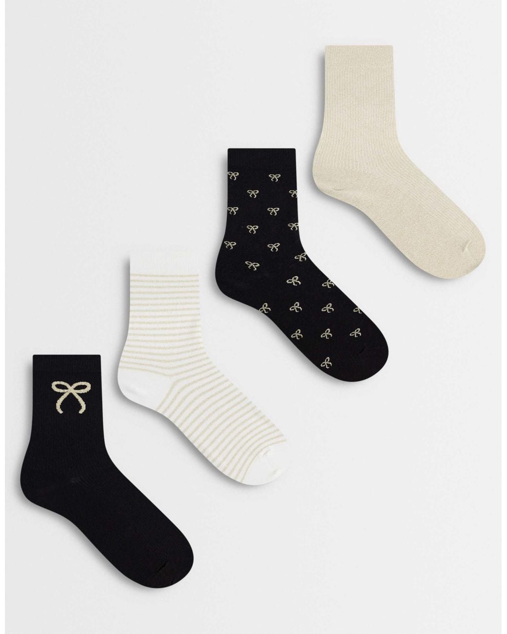 Lindex Black 4 Pack Socks