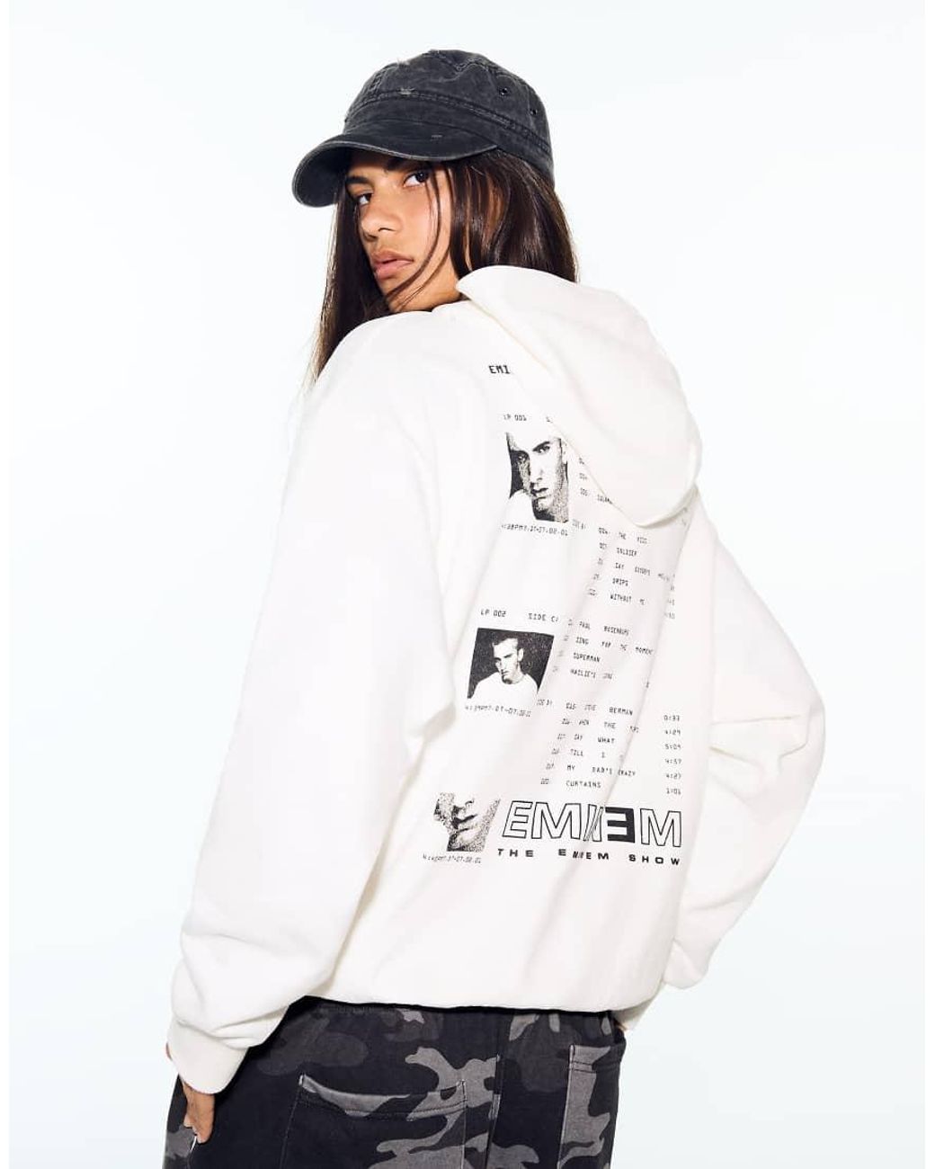Bershka White Eminem Hoodie