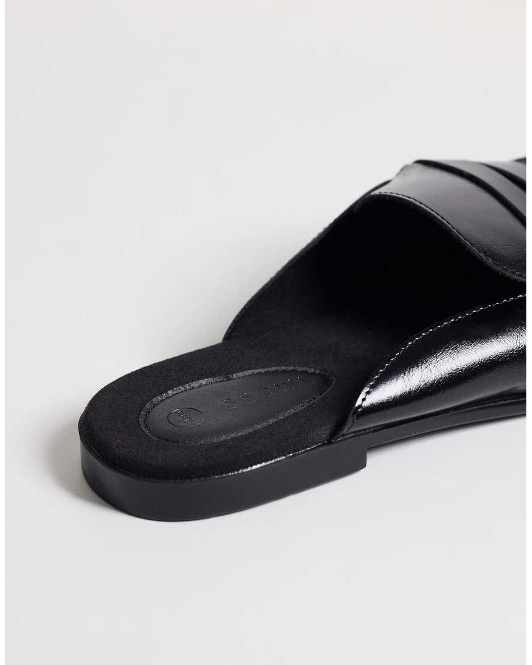 SEQWL Black Dash Refined Ruched Loafer Mules for men
