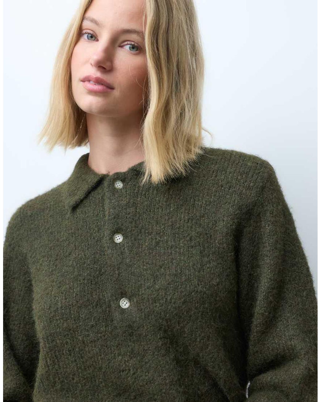 Vero Moda Green Soft Knitted Polo Neck Jumper