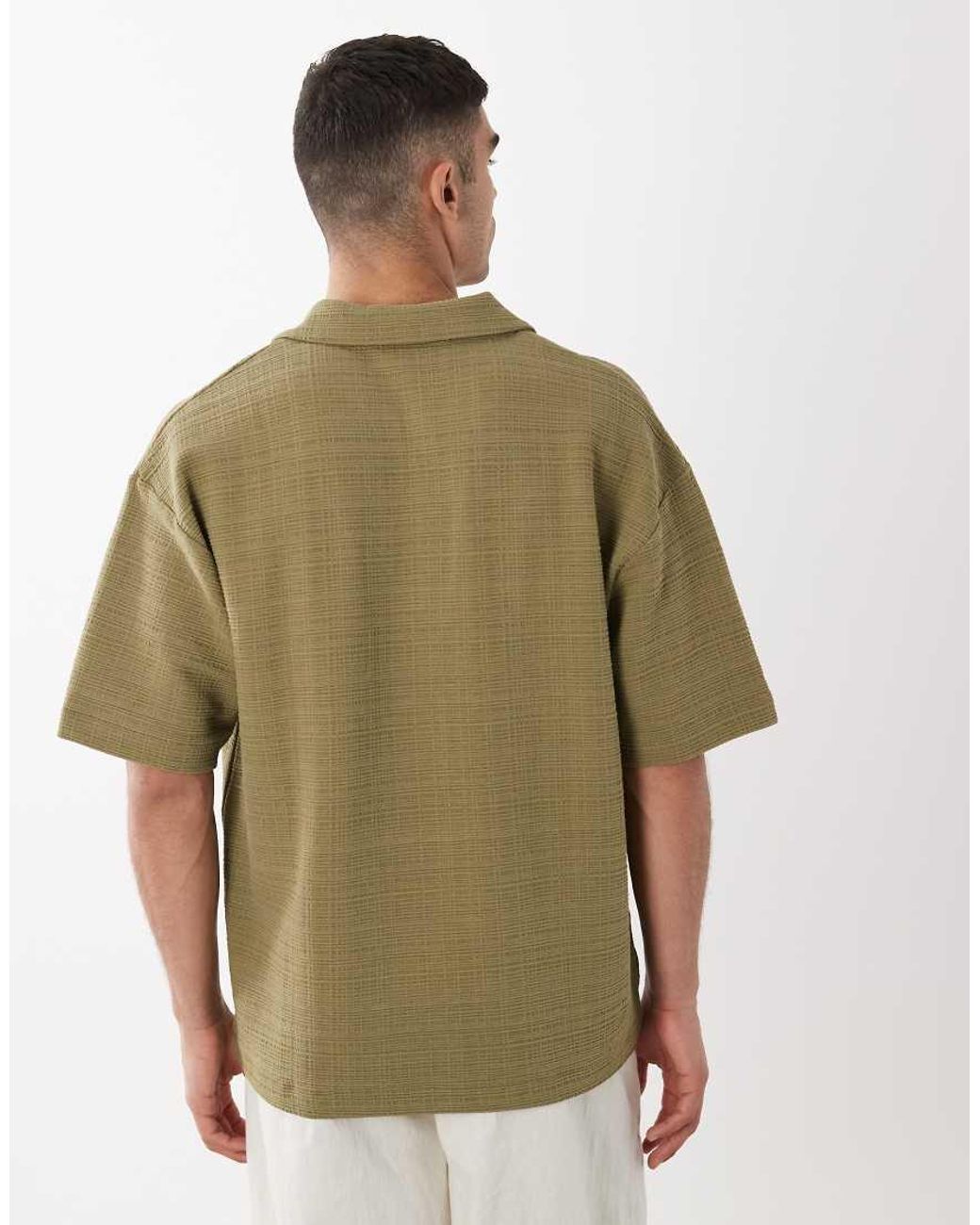 ASOS Green Oversized Polo With Open Neck for men