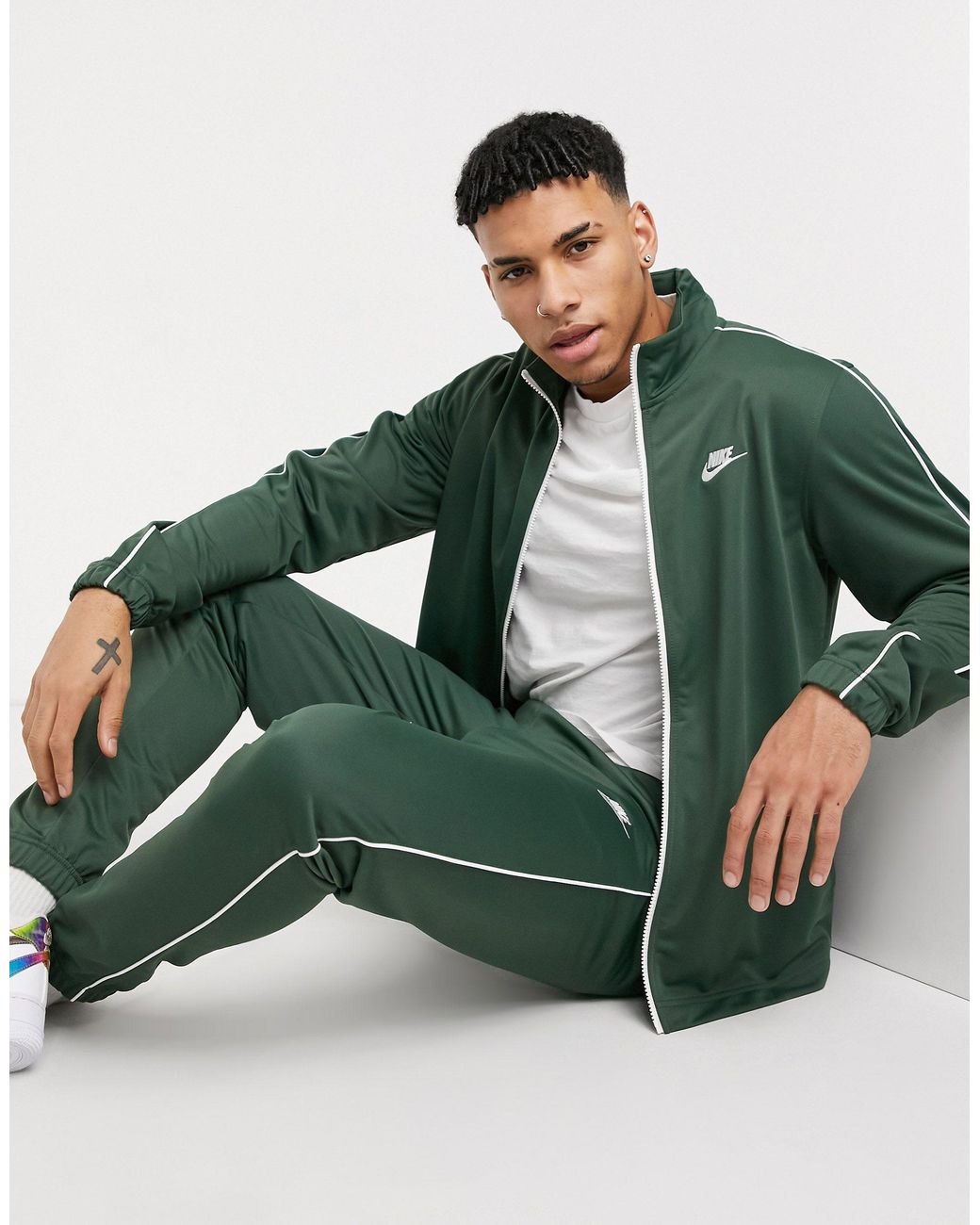 Nike Club Polyknit Tracksuit Set in Green for Men | Lyst UK