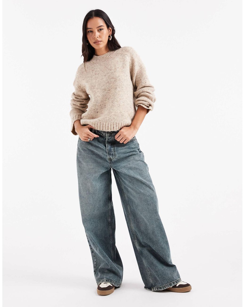 Pull chunky oversize - chiné Vero Moda en coloris Natural