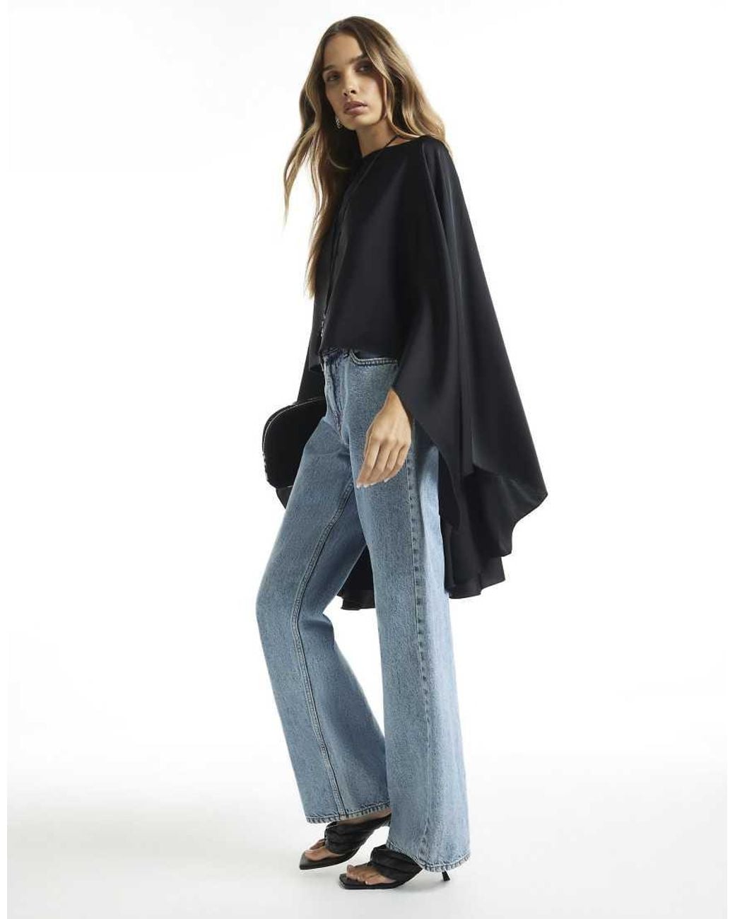 River Island Blue High Low Cape