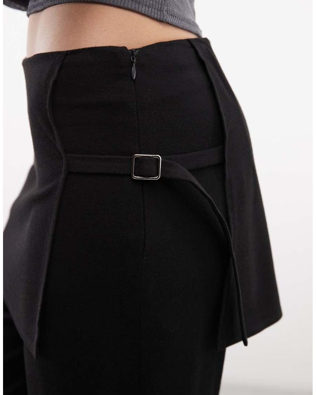 Collusion Black Side Tie Skirt Trouser