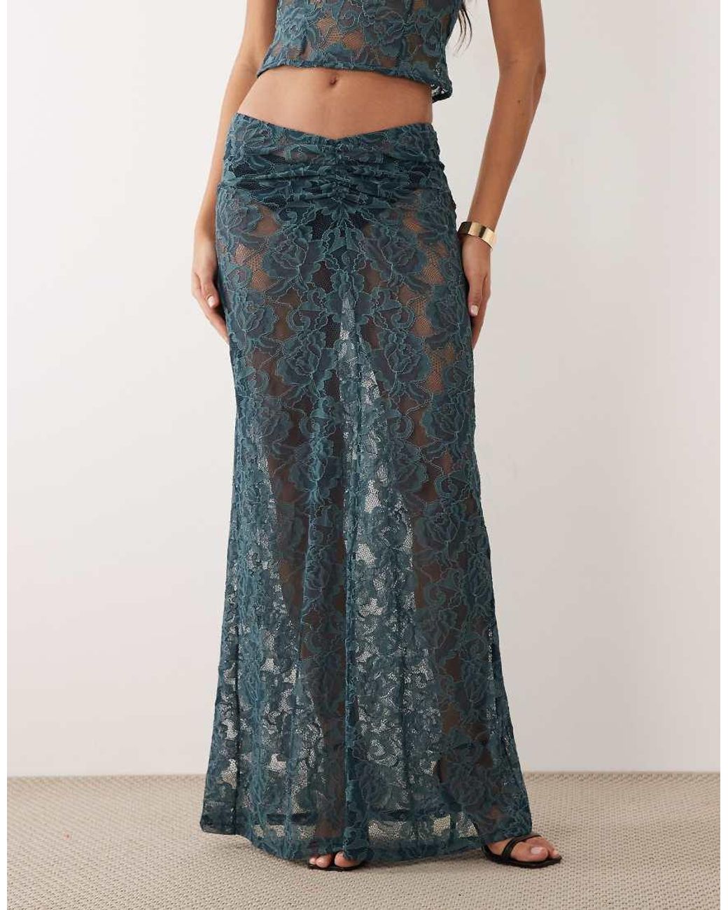 ASOS Blue Co-ord Lace Maxi Skirt