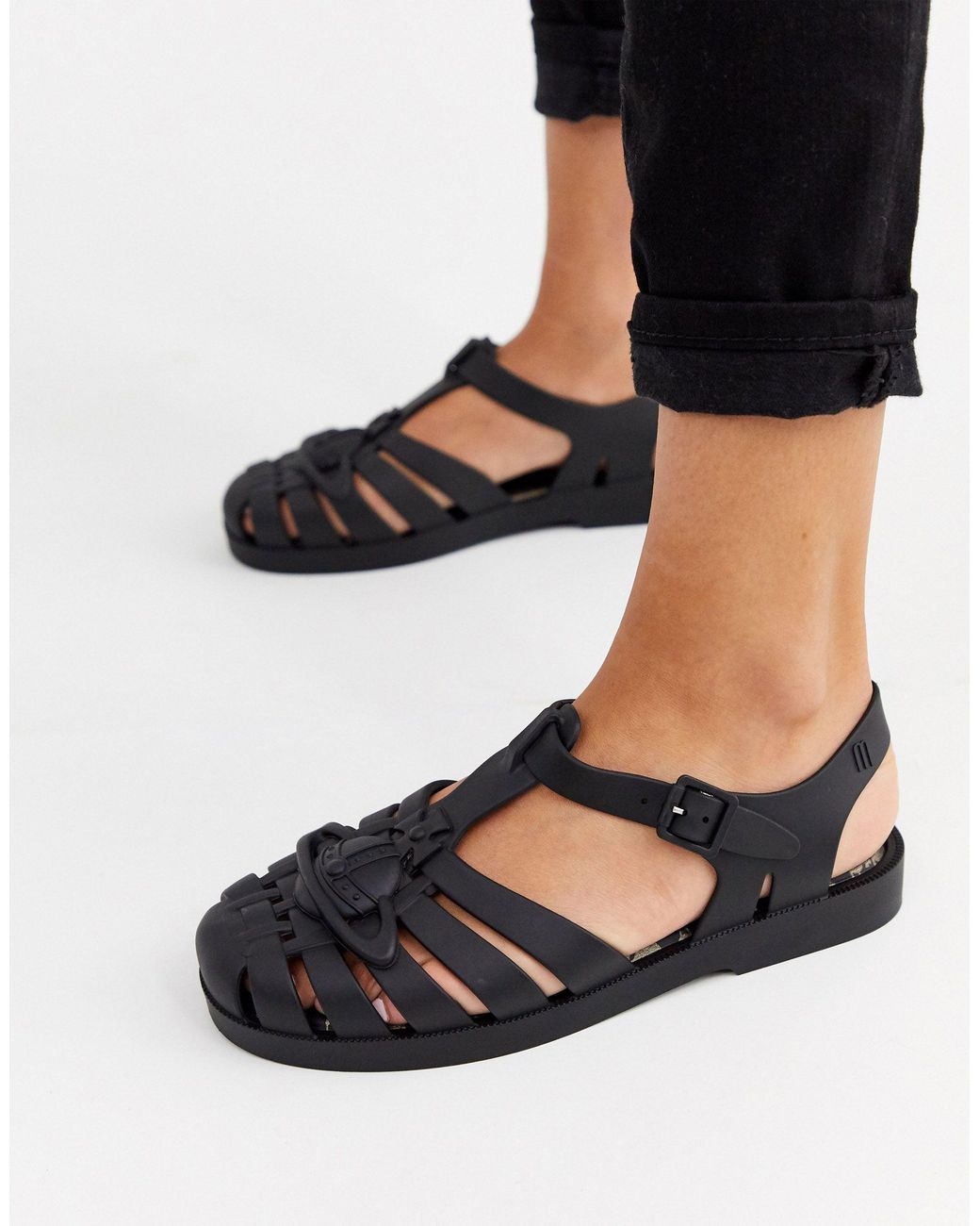 Sandales souples avec bordure griffee Melissa Vivienne Westwood Anglomania en coloris Noir Lyst