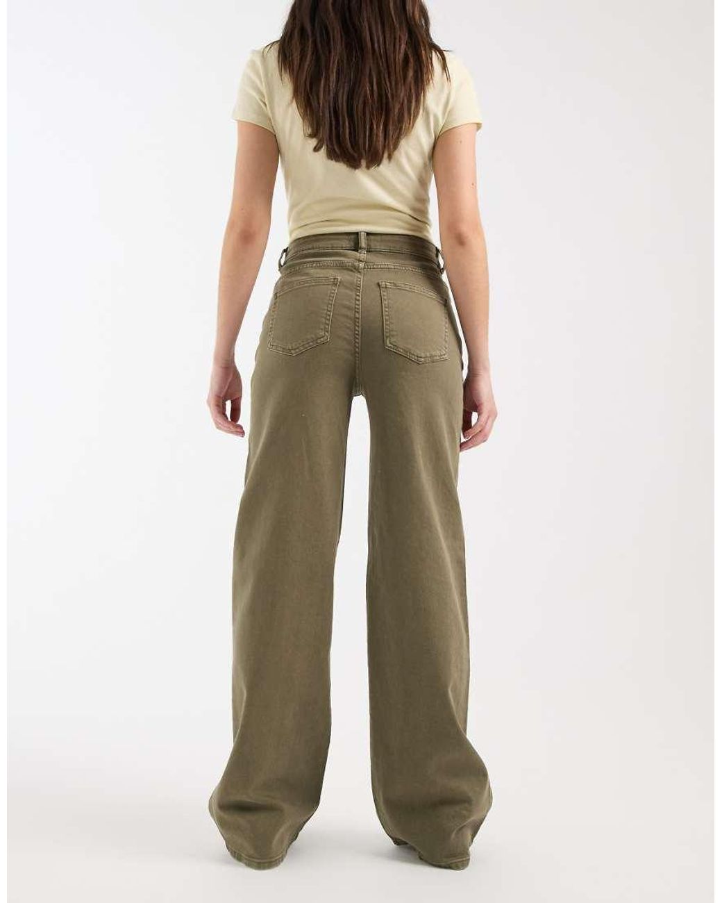 Pieces Natural Mid Waist Wide Leg Jeans