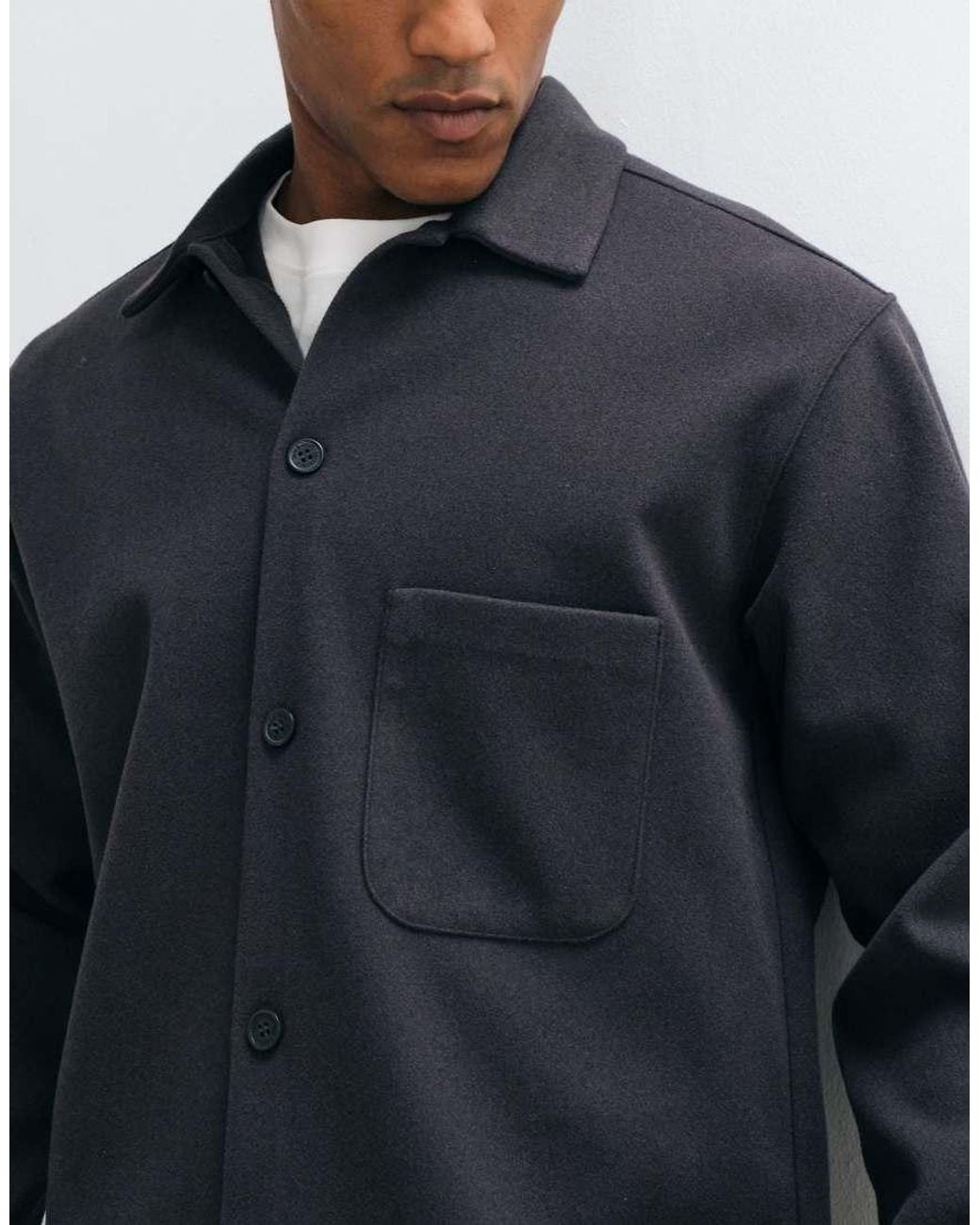Jack & Jones Blue Brushed Overshirt for men