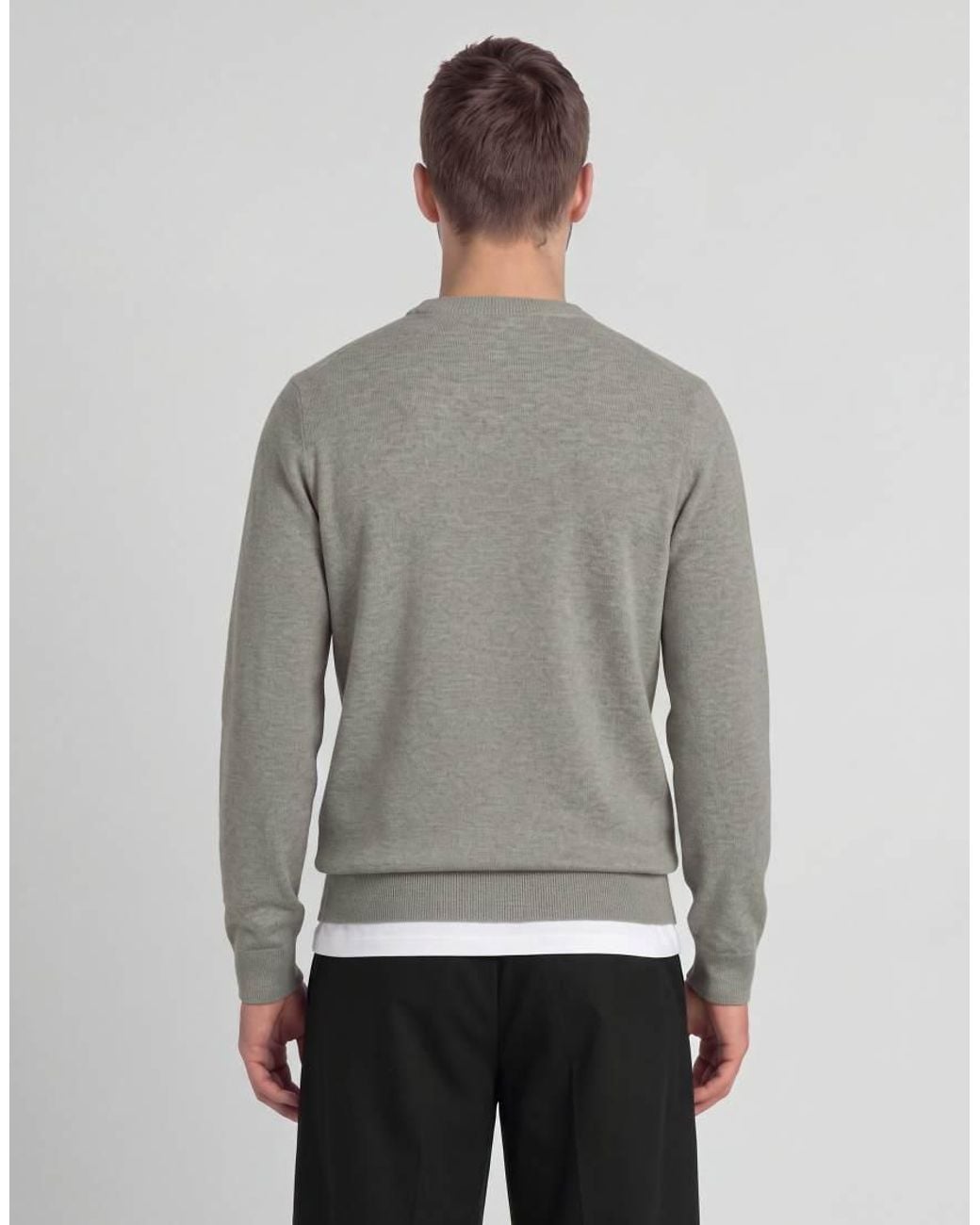 Lyle & Scott Gray Mid Knits Lambswool Blend Crew Neck Jumper for men