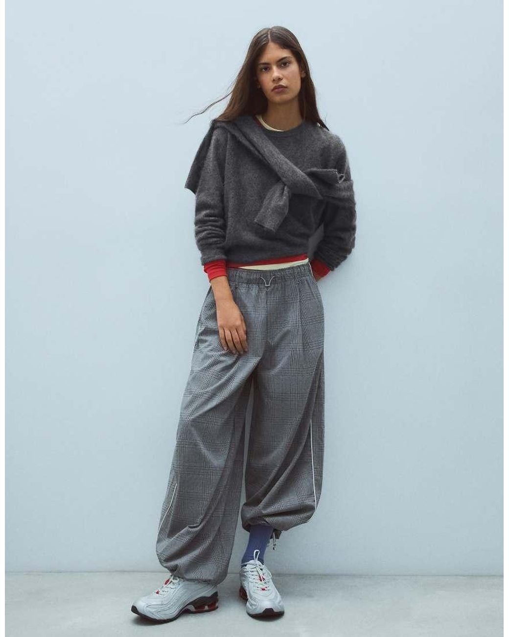 Bershka Blue 100% Wool Round Neck Jumper