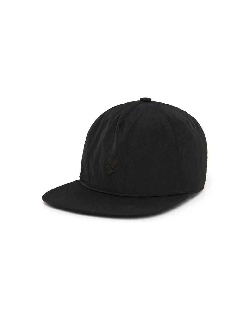 Lyle & Scott Black Headwear Crinkle Nylon Cap for men