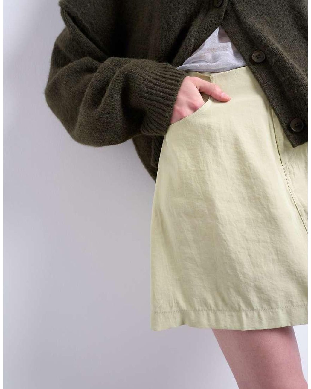 TOPSHOP Gray Super Soft Cupro Mini Skirt