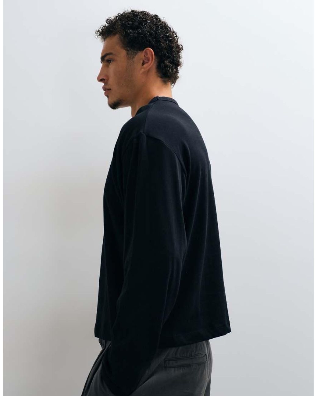 Collusion Blue Long Sleeve Boxy T-shirt for men
