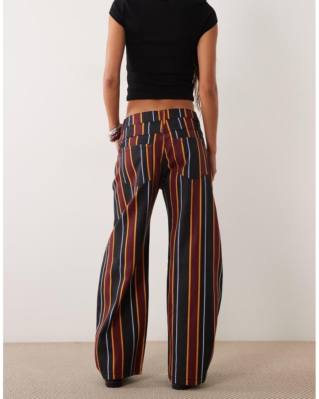 ASOS Red Printed Barrel Leg Trouser
